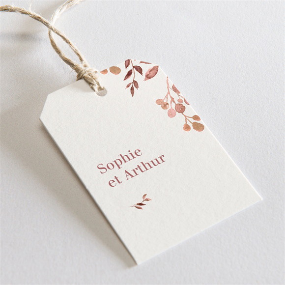 Etiquette mariage Poésie Cuivrée réf.N291311