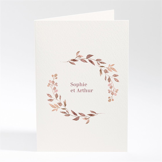 Menu mariage poésie cuivrée