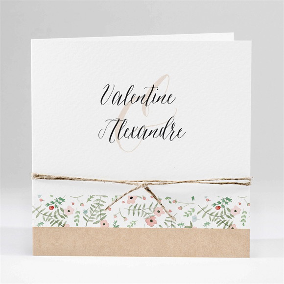 Faire-part mariage Fraîcheur d'été carré plié réf.N451266