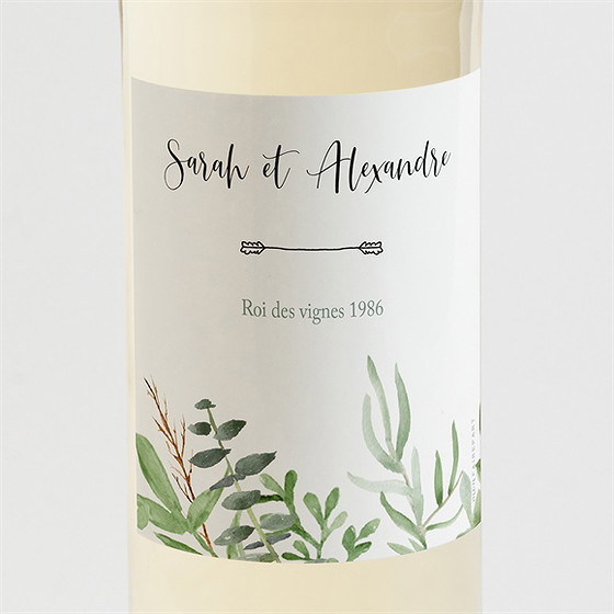 Etiquette de bouteille mariage balade champetre