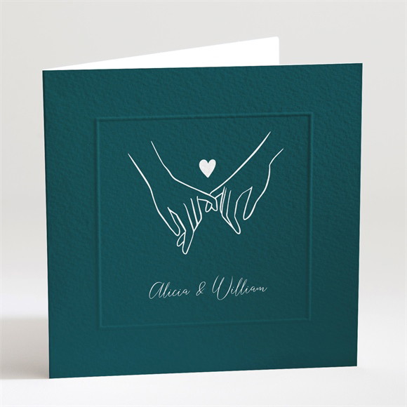 Faire-part mariage Notre Union carré plié réf.N451265