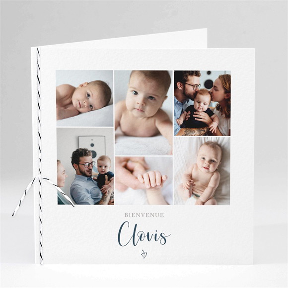 Faire-part naissance Pêle Mêle ficelle réf.N451271