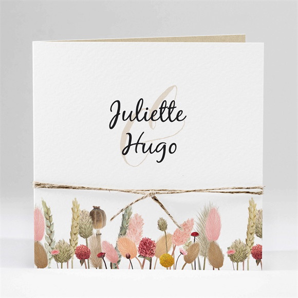 Faire-part mariage Bouquet Champêtre ficelle réf.N451272