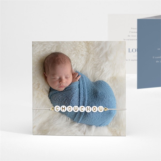 Faire-part naissance moderne et tendance bracelet