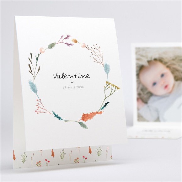 Faire-part naissance Poésie pli décalé réf.N50170