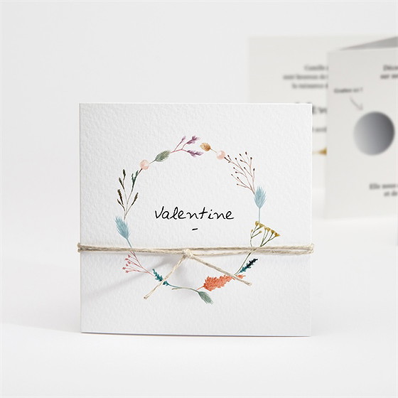 Faire-part naissance poésie tryptique