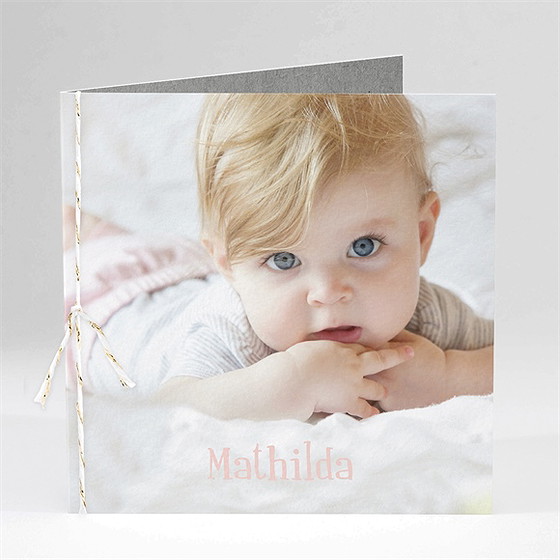 Faire-part naissance touche vintage plié