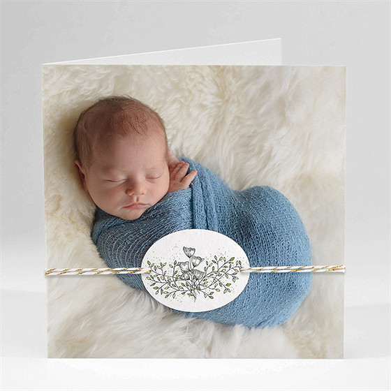 Faire-part naissance moderne et tendance ensemencé