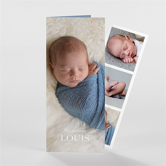 Faire-part naissance moderne et tendance photomaton