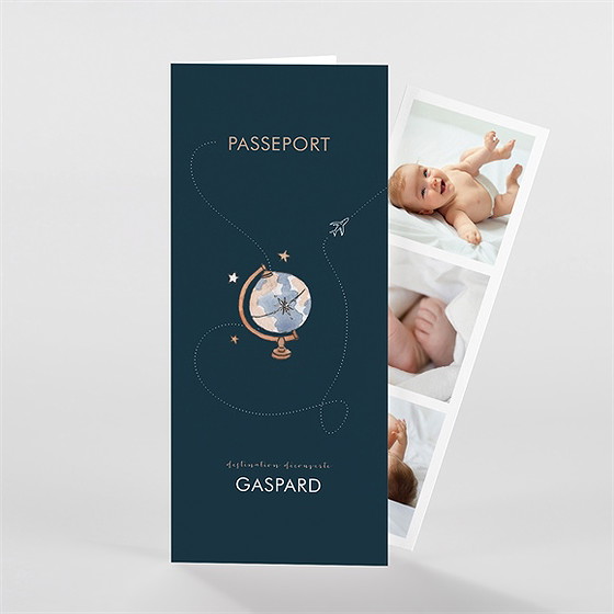 Faire-part naissance premier passeport photomaton