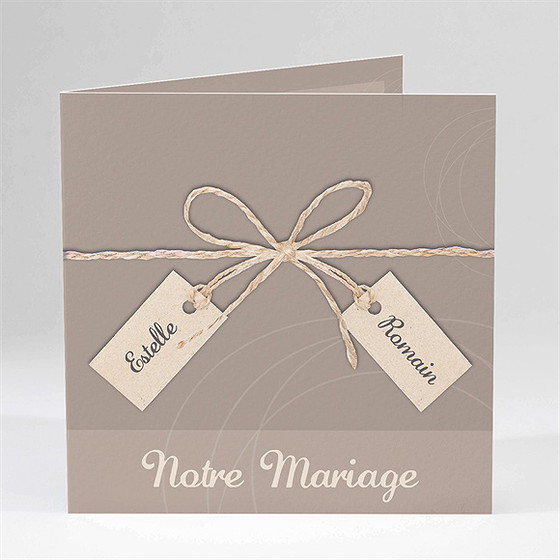 Faire-part mariage le duo carré plié