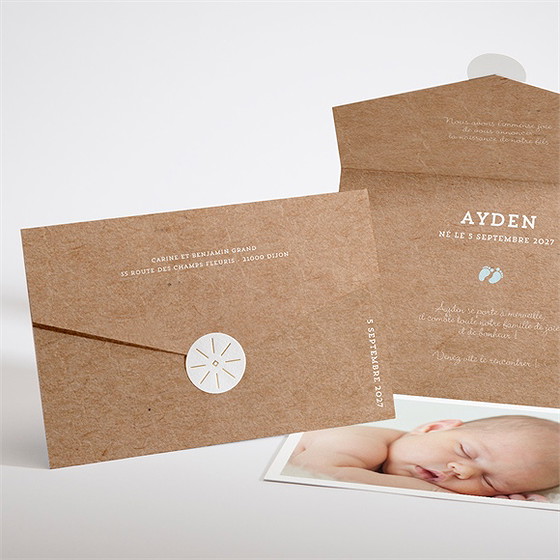 Faire-part naissance cocotte en folie ! enveloppe