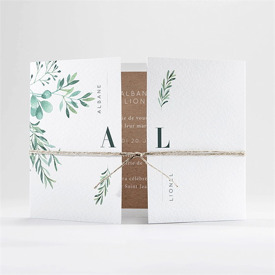 Faire-part mariage let love grow ! ficelle