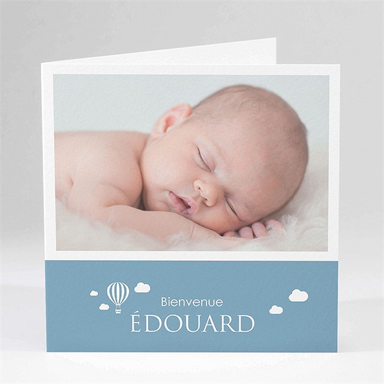 Faire-part naissance pictogrammes plié