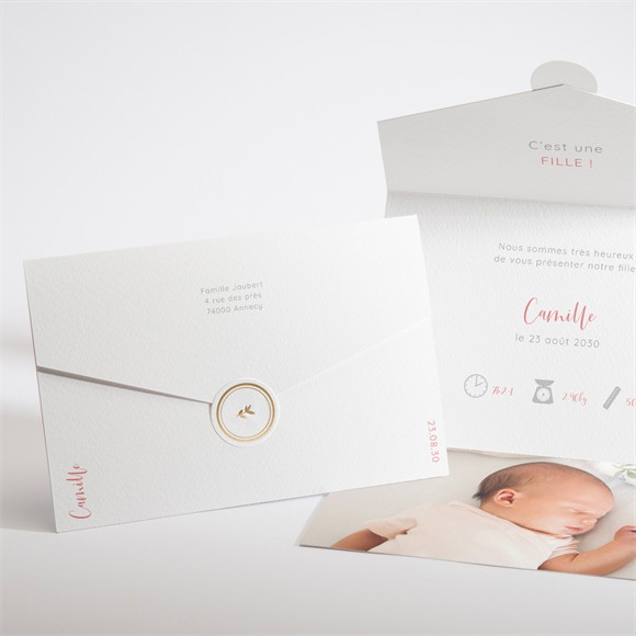 Faire-part naissance Jolie Mosaïque enveloppe réf.N97145