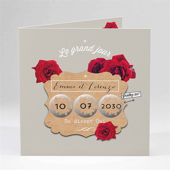 Faire-part mariage la surprise à gratter