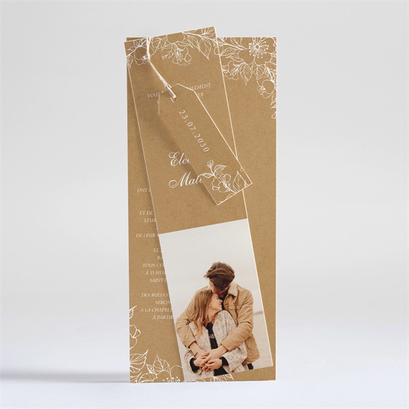 Faire-part mariage Belle découverte superposition réf.N93136