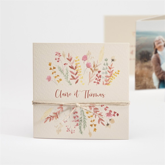 Faire-part mariage Élégance Champêtre accordéon réf.N83176