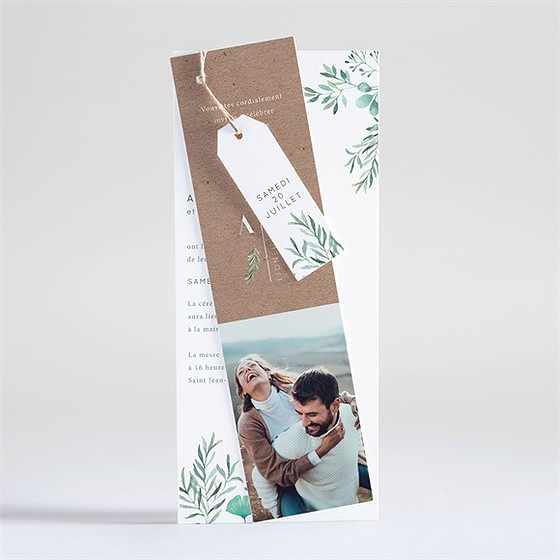 Faire-part mariage let love grow ! superposition