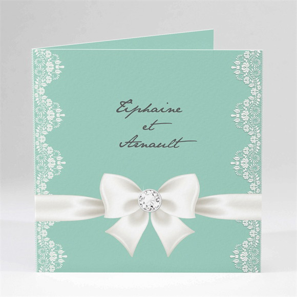 Faire-part mariage Strass et paillettes plié réf.N451289