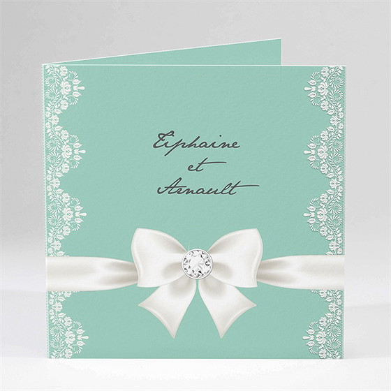 Faire-part mariage strass et paillettes plié