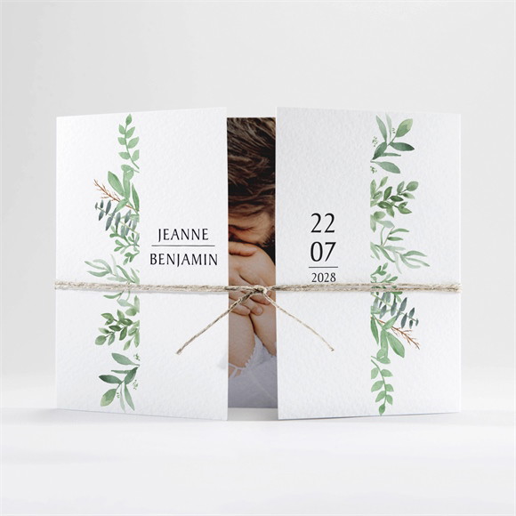 Faire-part mariage Nature chic ficelle réf.N70188
