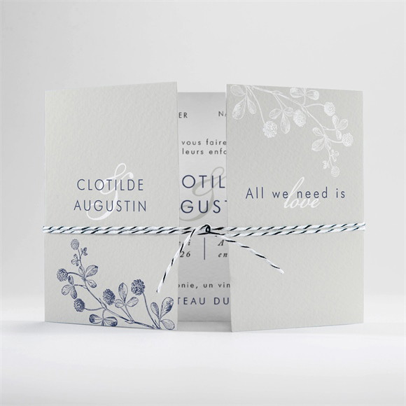 Faire-part mariage Esperluette 2 volets réf.N70189