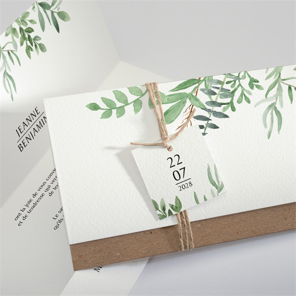 Faire-part mariage Nature chic pochette réf.N94130