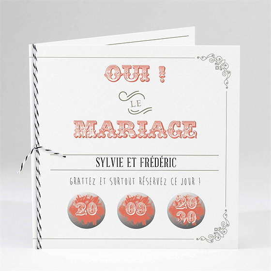 Faire-part mariage vintage & original plié