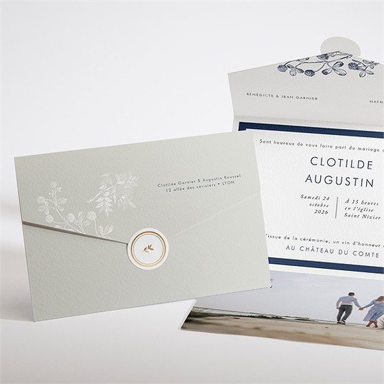 Faire-part mariage esperluette enveloppe