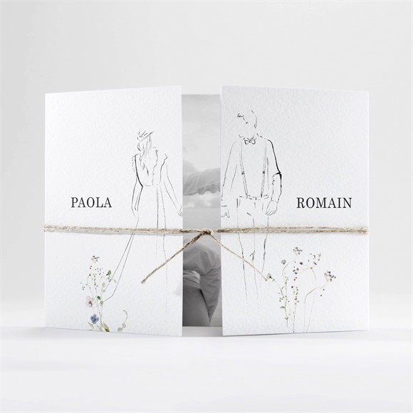 Faire-part mariage Complicité ficelle réf.N70192