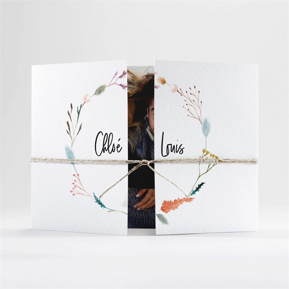 Faire-part mariage Art Champêtre ficelle réf.N70193