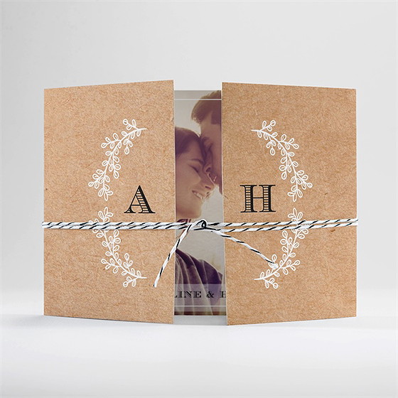 Faire-part mariage petite cocotte ficelle