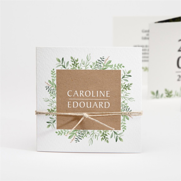 Faire-part mariage Feuillage d'été accordéon réf.N83179