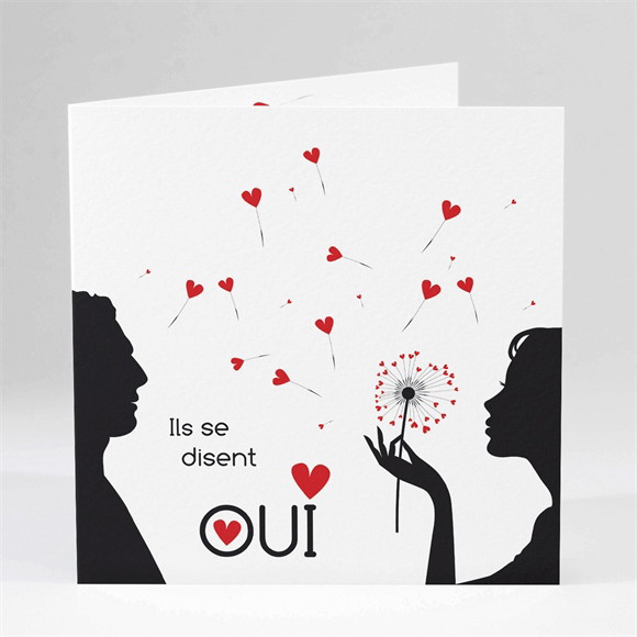 Faire-part mariage Un Oui en photo plié réf.N451295