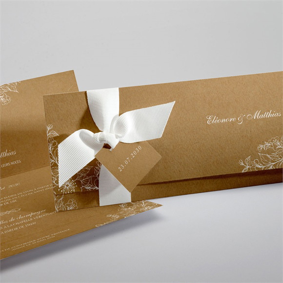 Faire-part mariage Belle découverte ruban réf.N94132