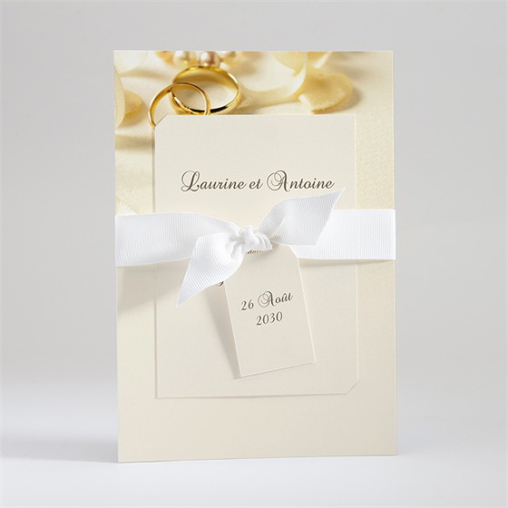 Faire-part mariage alliances superposition