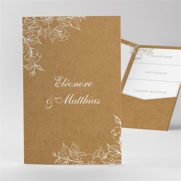Faire-part mariage Belle découverte pocketfold réf.N84106
