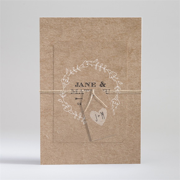 Faire-part mariage Kraft en folie Superposition réf.N99141