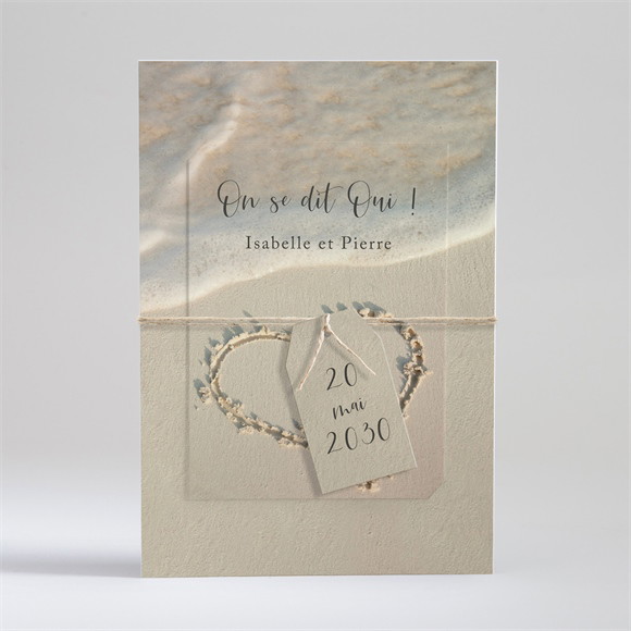 Faire-part mariage Dans le Sable superposition réf.N99142