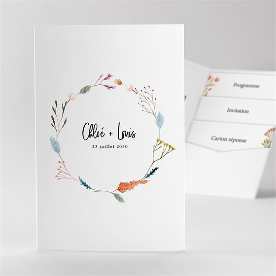 Faire-part mariage art champêtre pocketfold