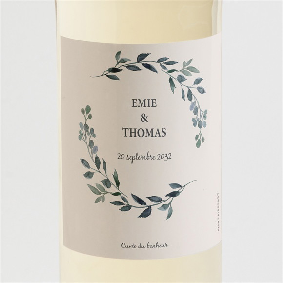 Etiquette de bouteille mariage Bel Eclat réf.N3001897