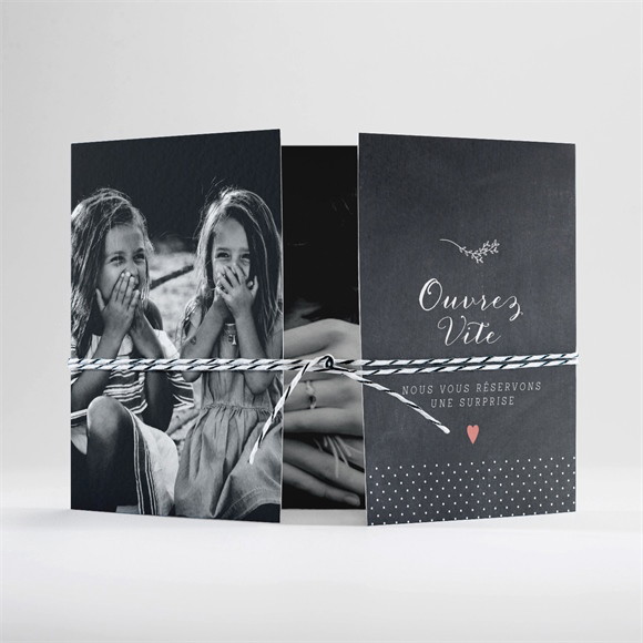 Faire-part mariage Retro original ficelle réf.N701100