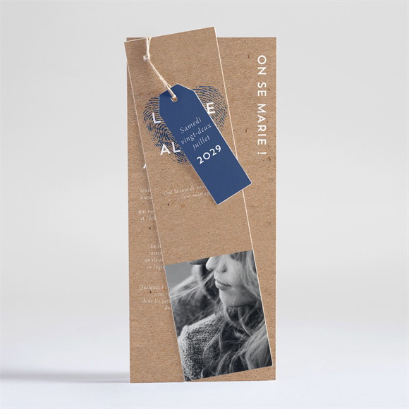 Faire-part mariage Unique Empreinte superposition réf.N93145