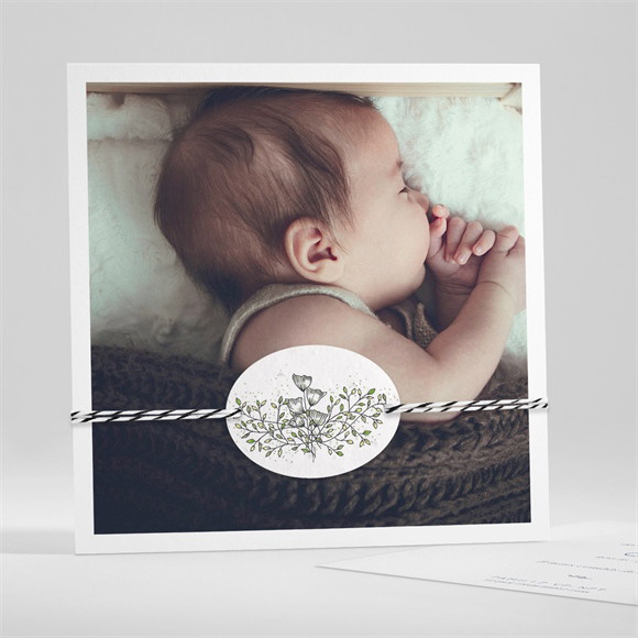 Faire-part naissance Elégante Symétrie ensemencé réf.N351313