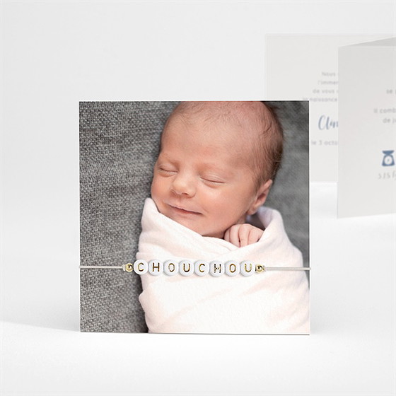 Faire-part naissance jolis petits détails accordéon