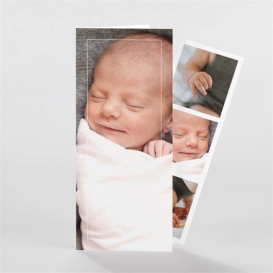 Faire-part naissance jolis petits détail photomaton