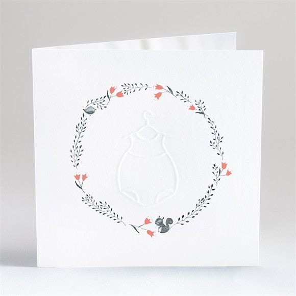 Faire-part naissance En rouge et noir gaufrage réf.N451317