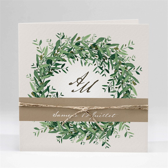 Faire-part mariage Ronde de bonheur carré plié réf.N451323