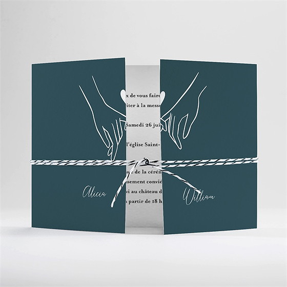 Faire-part mariage notre union 2 volets